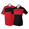 Men's or Ladies' Polo Shirt w/ Contrasting Color Block on Chest - 25 Day Custom Overseas Express